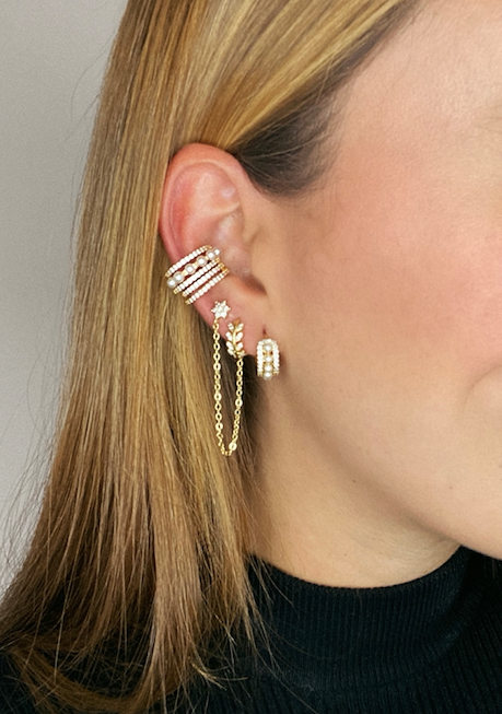 Aretes Pearl Mini Hoops